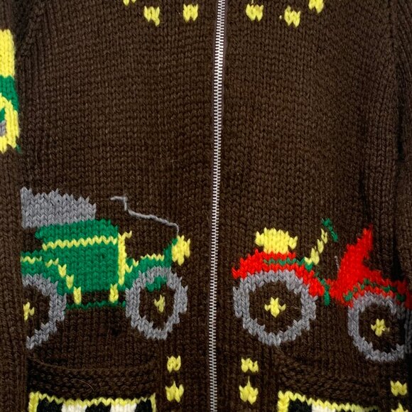 HAND KNITTED GRAPHIC SWEATER CARDIGANS SIZE XL - Picture 9 of 9